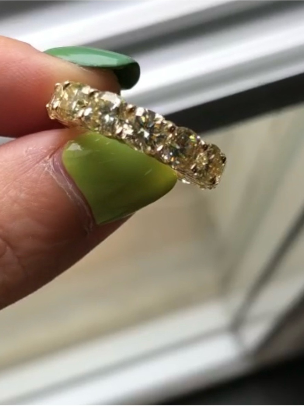 Yellow Moissanite Eternity Band